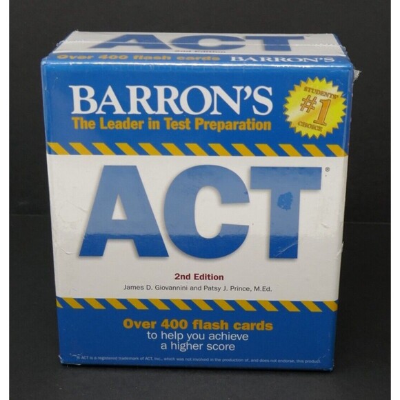 Barron's Test Prep: Barron's ACT 2nd Edition Flash Cards 400+ Flash Cards SEALED - Picture 1 of 6